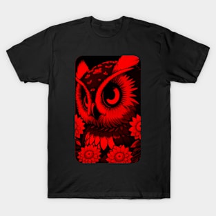 Red Owl Graphic Art T-Shirt